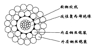 WGSB-3.50mm單芯改性聚丙烯絕緣雙鋼絲鎧裝承荷探測(cè)電纜